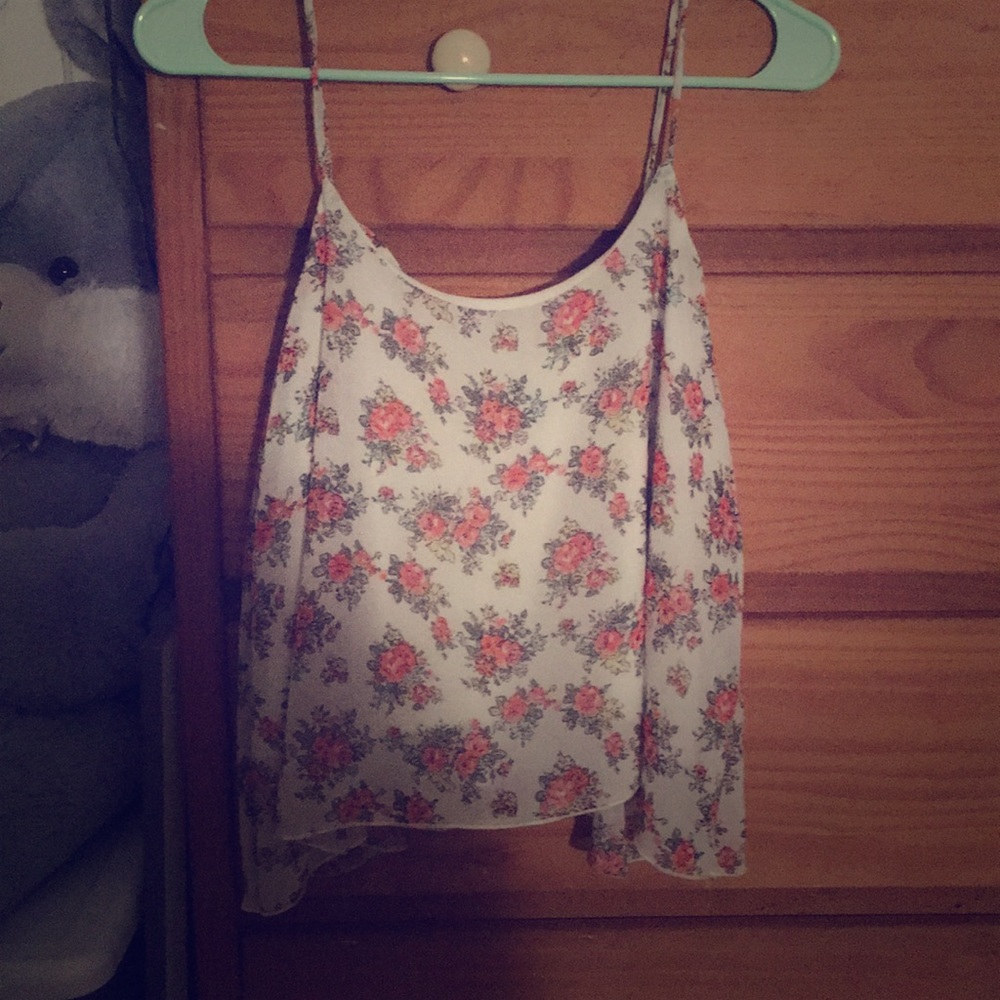 LAST CHANCE 🔶3/$10 Rose Print Strappy back Tank!